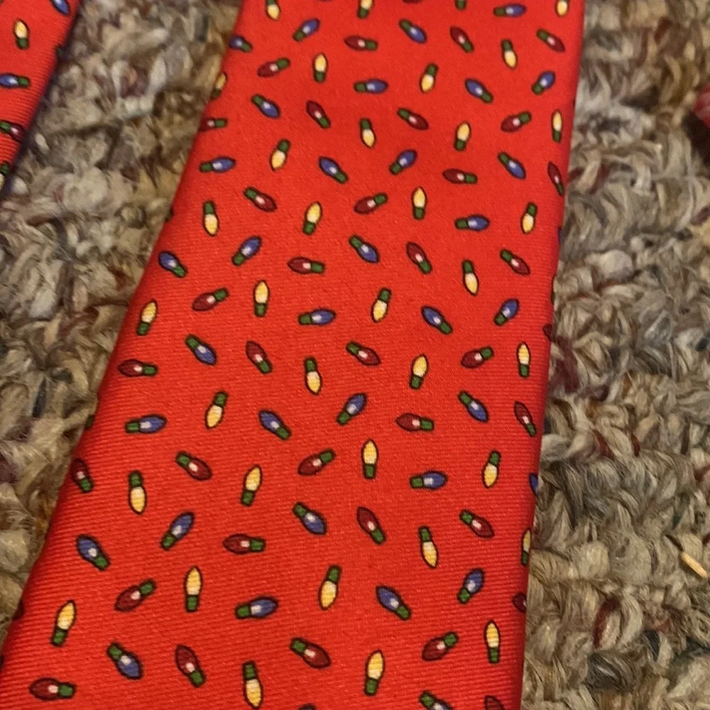 Bundle of Christmas Holiday Bow ties & necktie Bulbs Snowflakes Polka Dots Youth - Picture 2 of 6